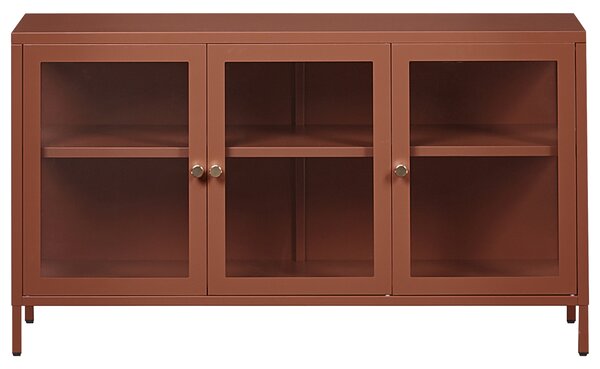 Prosklená komoda NEWPORT Kov 115 cm Zlatohnědá