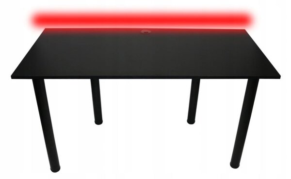 Počítačový herní stůl CODE BIG B2 s LED, 160x73-76x80, černá/černé nohy + USB HUB