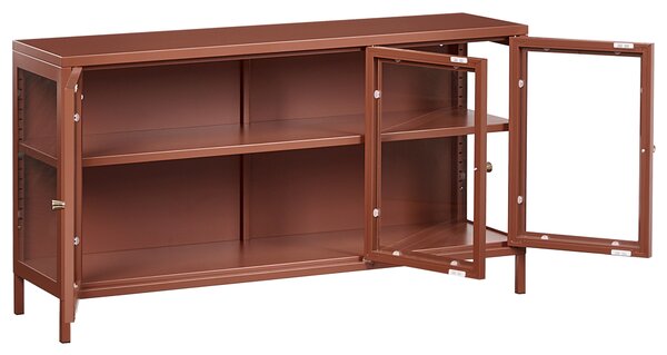 Prosklená komoda NEWPORT Kov 115 cm Zlatohnědá