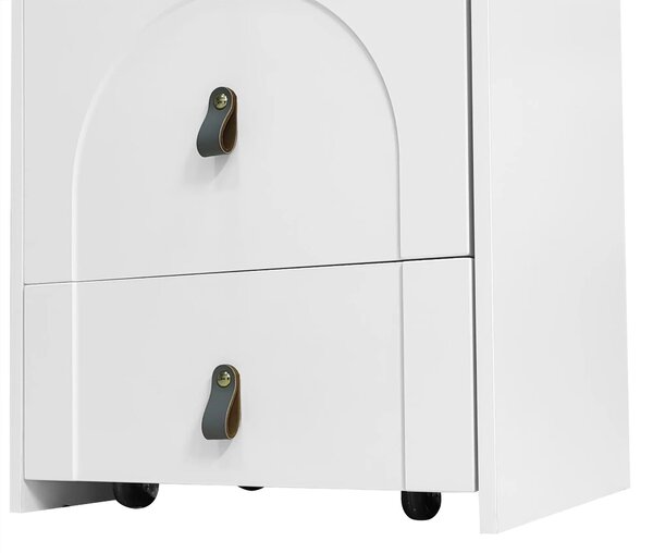 Kosmetický stolek – Toaletní stolek – Nábytek do ložnice – Úložný nábytek – Bílé zrcadlo – Nastavitelné LED osvětlení
