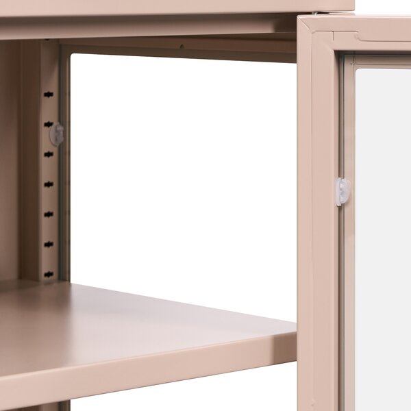 Prosklená komoda NEWPORT Kov 115 cm Béžová