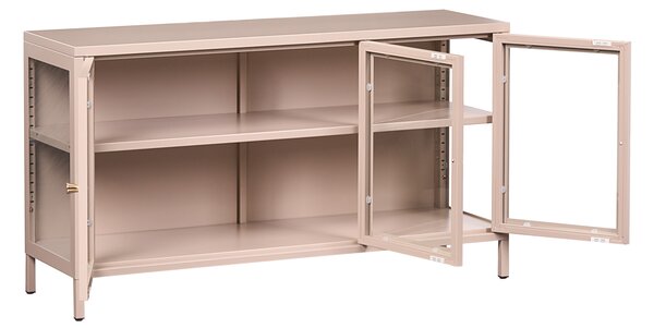 Prosklená komoda NEWPORT Kov 115 cm Béžová