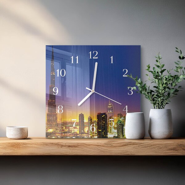 Skleněné hodiny Horizont Dubaj zskb-30x30-00081430