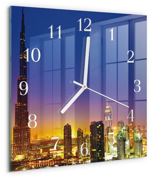 Skleněné hodiny Horizont Dubaj zskb-30x30-00081430