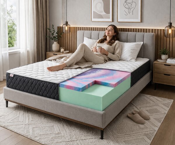 Pěnová matrace MERIDO 80x200 cm HR pěna Silver Care potah 30 cm