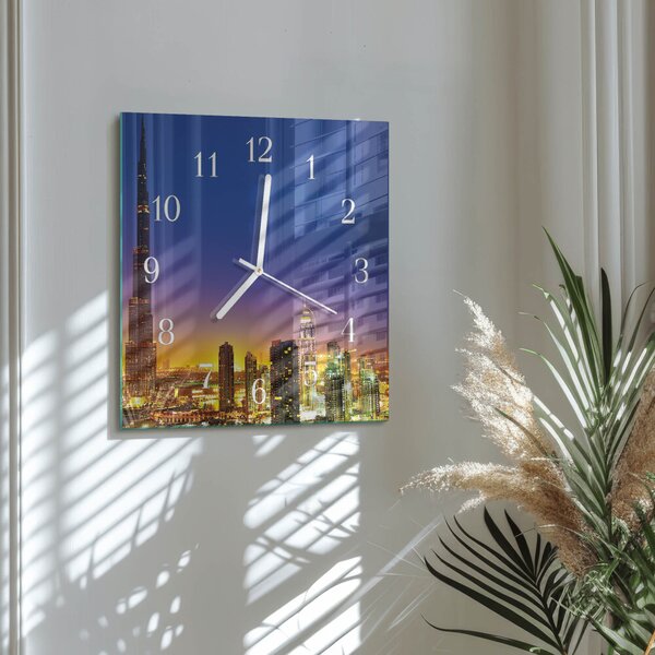 Skleněné hodiny Horizont Dubaj zskb-30x30-00081430