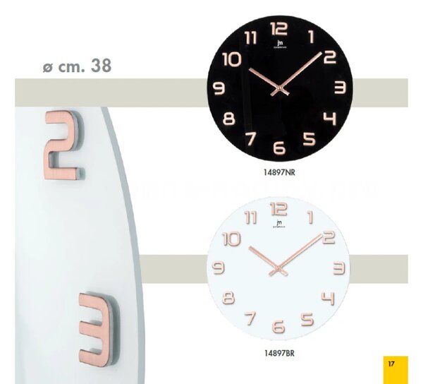 Lowell Italy Designové nástěnné hodiny 14897NR Lowell 38cm