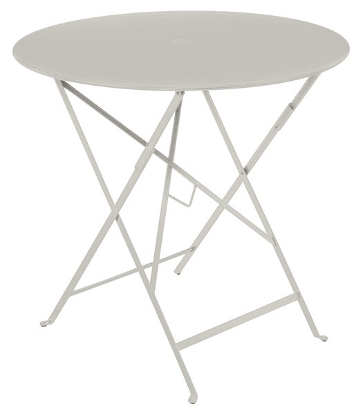 Světle šedý kovový skládací stůl Fermob Bistro Ø 77 cm