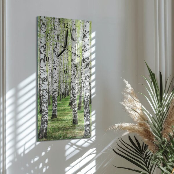 Skleněné hodiny vertikální Bříza zsppc-30x60-00176276