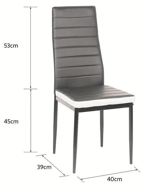 Jídelní židle - Židle - Židle s opěradlem ve tvaru sedáku - Kuchyňské židle - Židle k jídelnímu stolu - Sada 6 kusů - Potah z umělé kůže