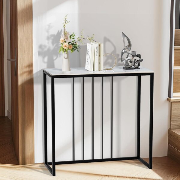 Boční stolek – nástěnný stolek – konferenční stolek – konzolový stolek – deska z mramoru – 80×30×78,5 cm – skandinávský design