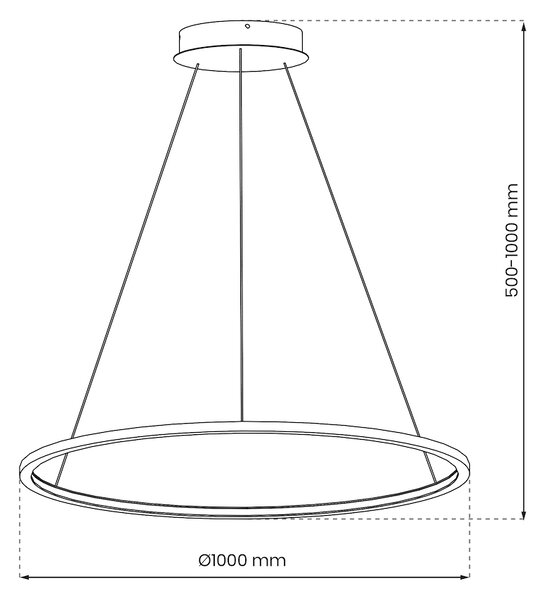 Závěsné LED svítidlo Saturno, 1x LED 57w, 4000k, b