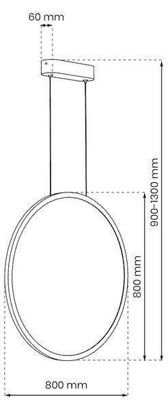 Závěsné LED svítidlo Saturno, 1x LED 46w, 4000k, g