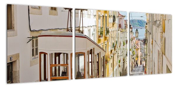 Historická tramvaj, obrazy (90x30cm)