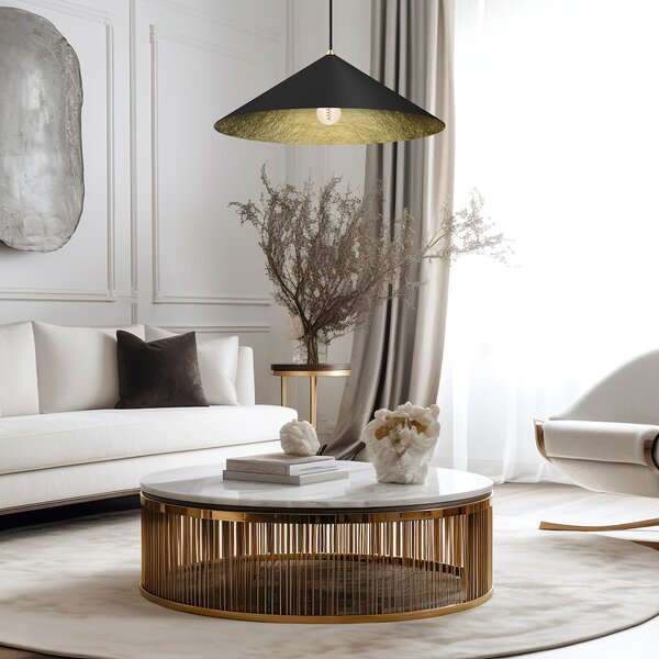 Závěsné svítidlo Fuji, 1x černé/zlaté kompozitní stínítko, (fi 70cm), b