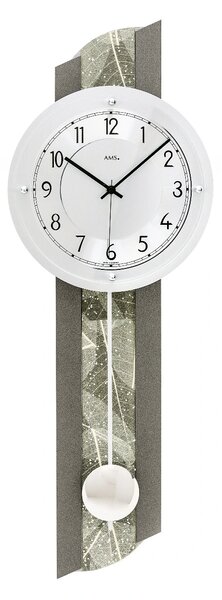 Luxusní kyvadlové nástěnné hodiny 5324 AMS řízené rádiovým signálem 68cm