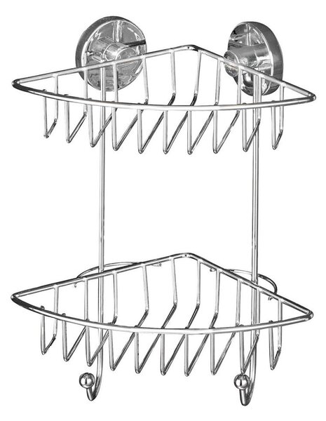 WENKO 20888100-Rohový regál VACUUM-LOC RUND STAH 22,5x29,5 cm lesk. chrom