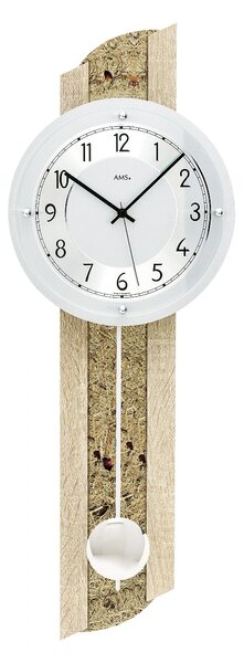 Luxusní kyvadlové nástěnné hodiny 5326 AMS řízené rádiovým signálem 68cm