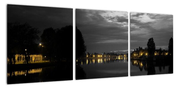 Noční pohled na město, obraz (90x30cm)