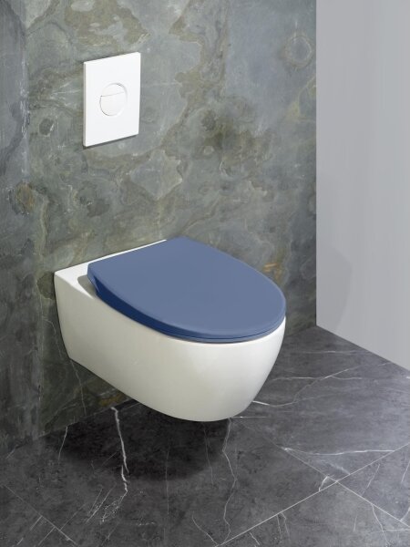 WENKO 22403100-WC sedátko SAMOS 44,5x37,5 cm modrá/stříbrná