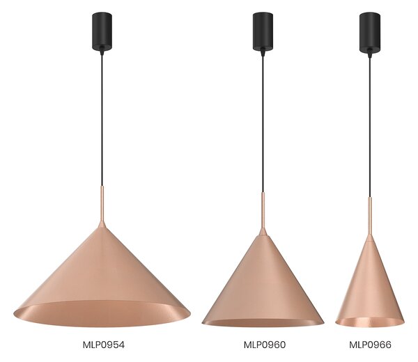 Závěsné svítidlo Capital, 1x měděné kovové stínítko, (fi 17cm), b