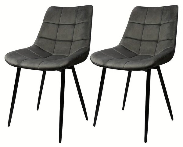 Sada dvou jídelních židlí - židle, restauranční židle, hotelové židle, industriální design - černé kovové nohy
