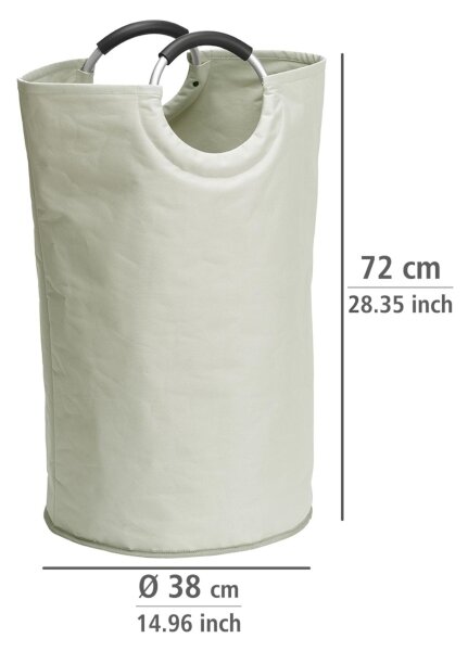 WENKO 3440001100 - Koš na prádlo STONE 38x72 cm béžová/stříbrná/černá