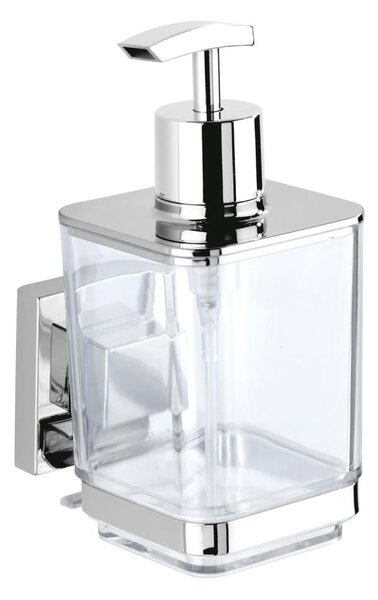 WENKO 22683100-Dávkovač mýdla VACUUM-LOC QUADRO ED 7,5x16 cm stříbrná/lesk.chrom