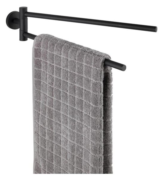 WENKO 24238100-Držák ručníků BOSIO BLACK 5,5x43 cm nerez/stříbrná