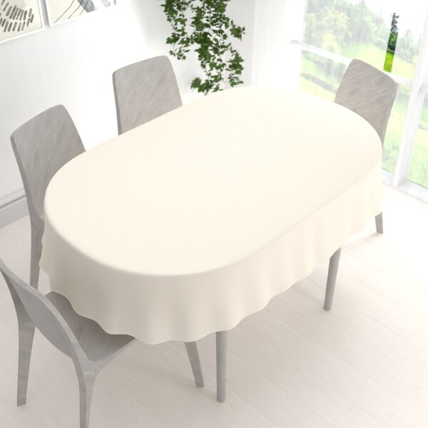 Biante Teflonový oválný ubrus TF-037 Smetanový bez vzoru 80x120 cm