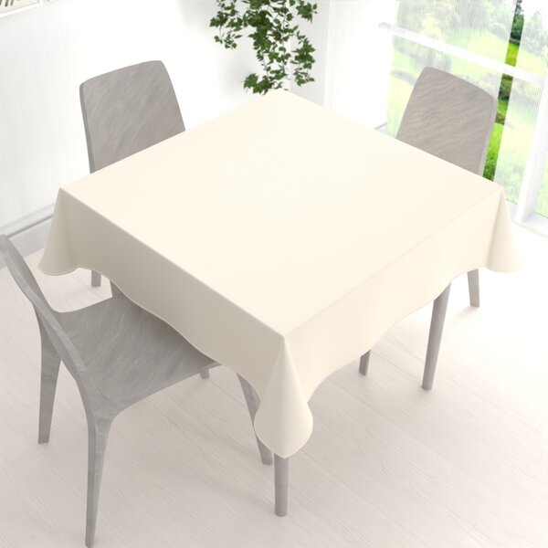 Biante Velký teflonový čtvercový ubrus TF-037 Smetanový bez vzoru 150x150 cm