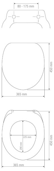 WENKO 23532100-WC sedátko 300/350 KG WC-SITZE 36,5x45 cm pestrobarevná/stříbrná