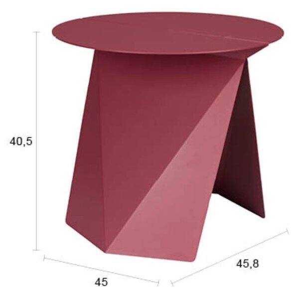 Zuiver Červený kovový odkládací stolek FOLDY 46 cm