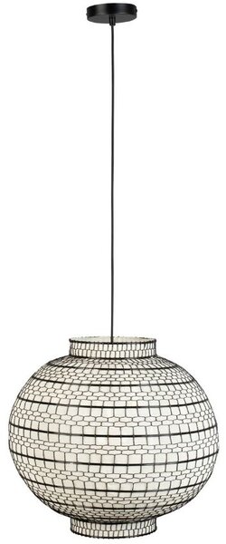 Černobílé vzorované závěsné světlo DUTCHBONE MING 45 cm