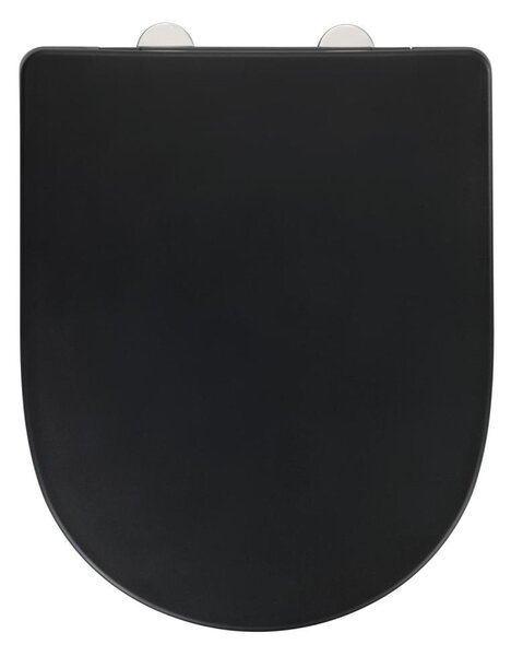 WENKO 24989100 - WC sedátko EXCLUSIVE 36,5x45 cm černá/stříbrná