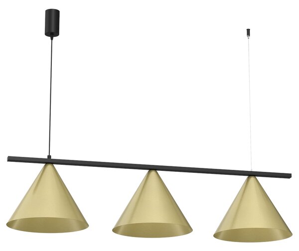 Závěsné svítidlo Capital, 3x zlaté kovové stínítko, (fi 30cm), b