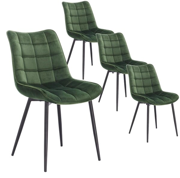 Jídelní židle - Židle - Židle s potahem imitujícím kůži - Kovové nohy - Ergonomický design - Protiskluzové podložky na nohou