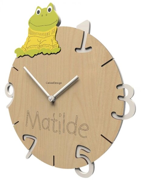 Dětské hodiny CalleaDesign žabka 36cm (možnost vlastního jména)