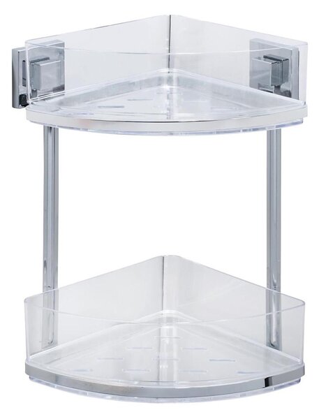 WENKO 22690100-Rohový regál VACUUM-LOC QUADRO ED 28x32,5 cm stříbrná/lesk. chrom