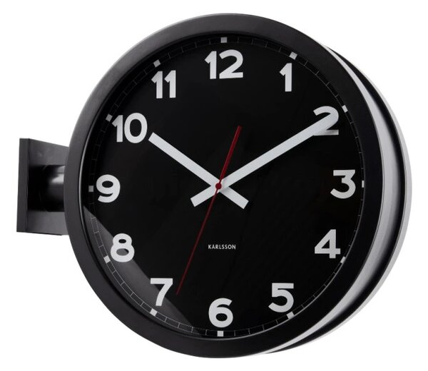 Oboustranné nástěnné hodiny 5966BK Karlsson 38cm