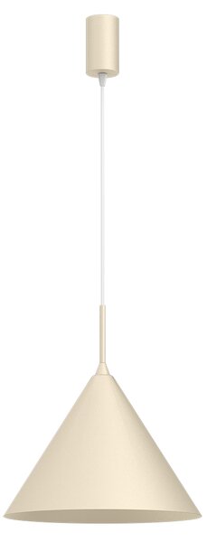 Závěsné svítidlo Visby, 1x krémové kovové stínítko, (fi 32cm), cr