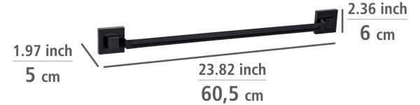 WENKO 71445800 - Ručníková tyč VACUUM-LOC QUADRO ED 60,5x6 cm černá