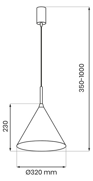 Závěsné svítidlo Visby, 1x krémové kovové stínítko, (fi 32cm), cr