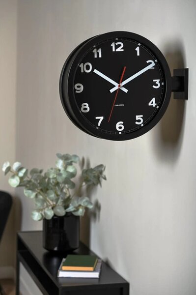 Oboustranné nástěnné hodiny 5966BK Karlsson 38cm