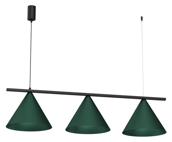 Závěsné svítidlo Capital, 3x zelené kovové stínítko, (fi 30cm), gr