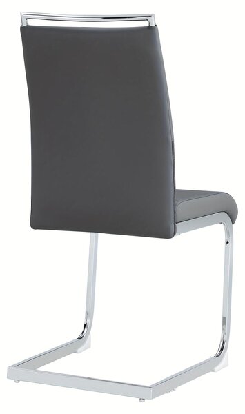 Kompletní sada dvou pohodlných šedých jídelních židlí v moderním stylu