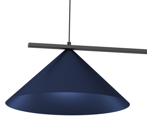 Závěsné svítidlo Capital, 2x tmavomodré kovové stínítko, (fi 46cm), db