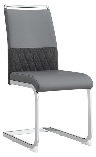 Kompletní sada dvou pohodlných šedých jídelních židlí v moderním stylu