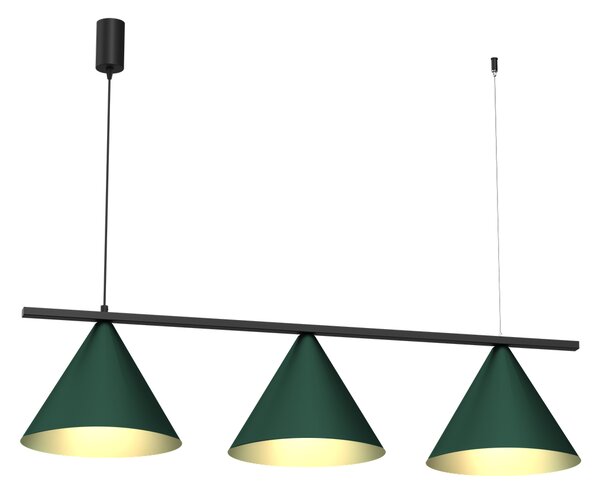 Závěsné svítidlo Capital, 3x zelené kovové stínítko, (fi 30cm), gr
