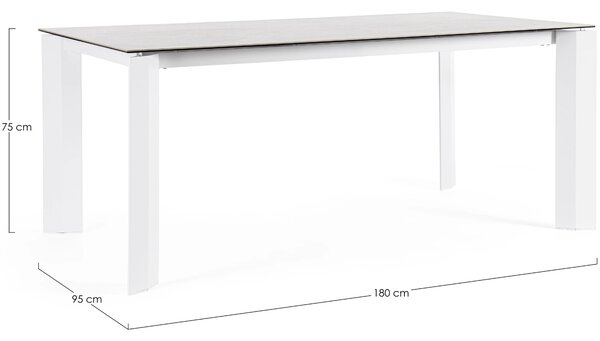 Bizzotto Bílý keramický zahradní stůl Otavio 180 x 95 cm